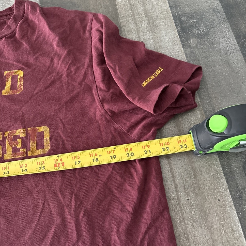 American Eagle Outfitters Dazed & Confused Maroon Cotton Graphic Men's T-Shirt L - Picture 6 of 7